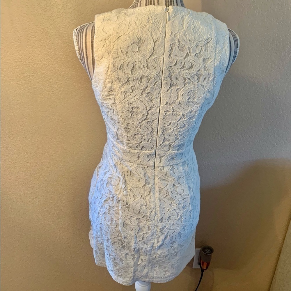 NEW Tart Lace Mini Dress White Small Sleeveless Front Pockets Back Zipper Boho - Picture 5 of 16